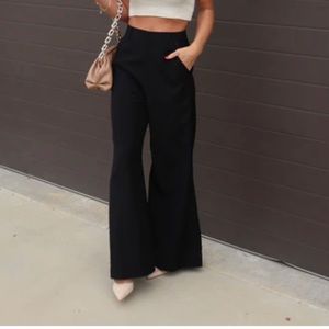 High waisted black wide leg pants